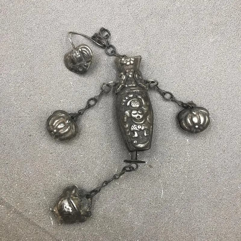 Scatola per kit da cucito in ottone vintage, custodia per filo ad ago in stile antico, ornamento per la casa