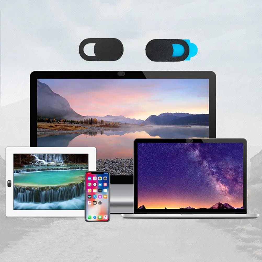 Set di 6 Copri Webcam con Protezione Privacy Ultra Sottile per Laptop, Desktop, Smartphone e Tablet, Colore Nero