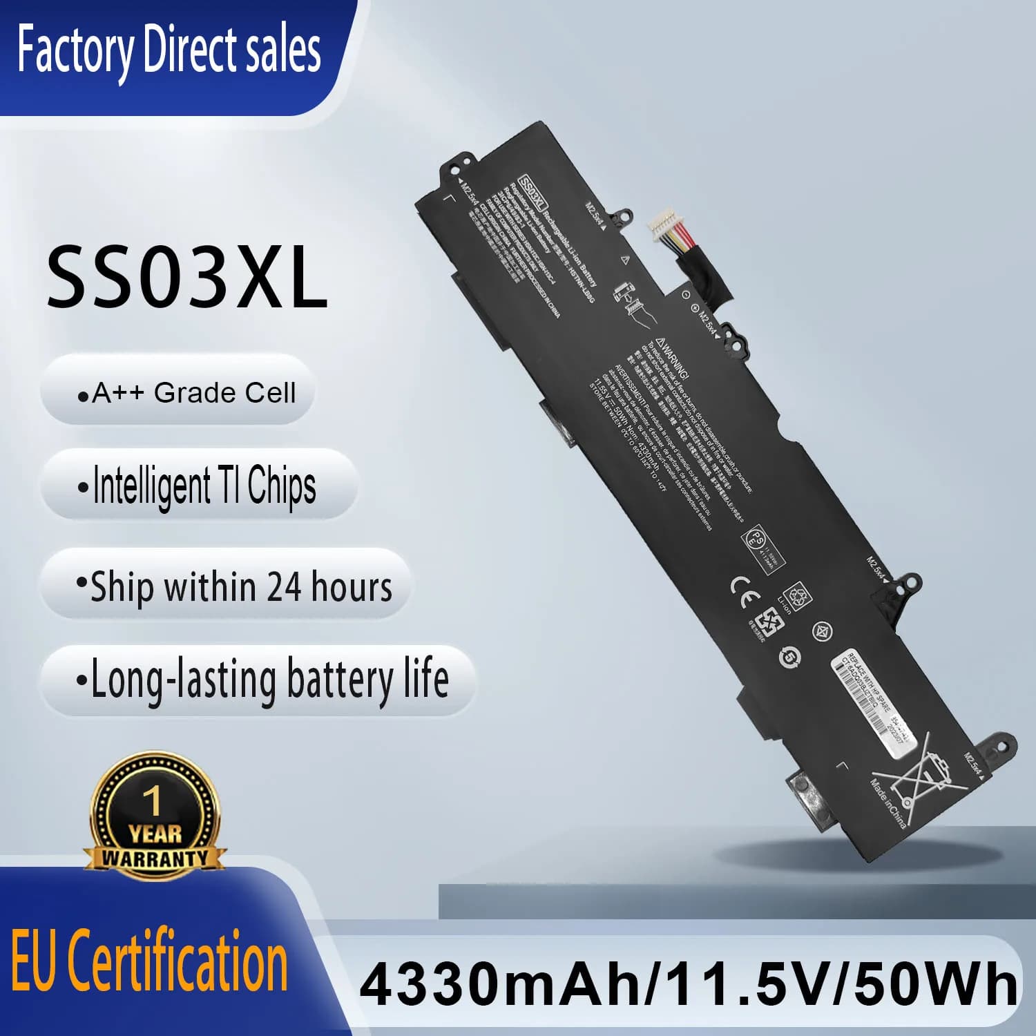 Batteria per laptop SS03XL 933321-855 per HP EliteBook 730 735 740 745 830 840 846 G5 ZBook 14U G5 G6 Serie SS03050XL-PL HSN-113C-4