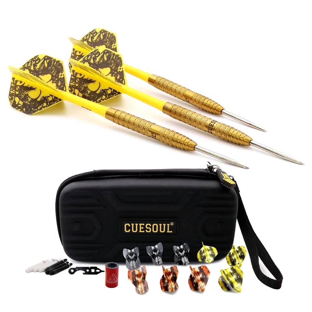 CUESOUL BIG BEAST Freccette con punta in acciaio al 90% tungsteno 26 g con rivestimento in titanio dorato