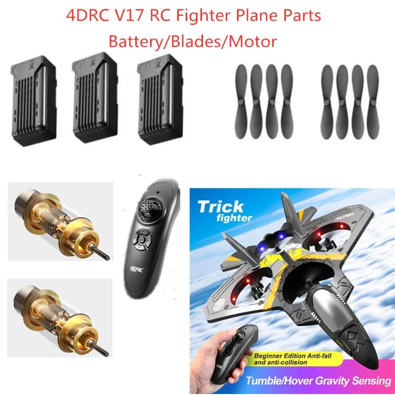 Batteria Originale per Accessori Aereo RC 4DRC V17, Batteria per Aereo 4DRC V17, Eliche, Motore per Aereo RC V17, Batteria per Aliante V17, Giocattoli