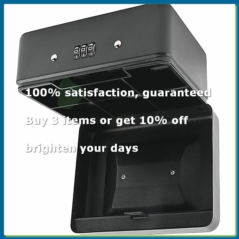 Metal Coin Box with Locking Storage Tray - Small Coin Box with Combination Lock 15 x 12 x 7.7cm (Black)