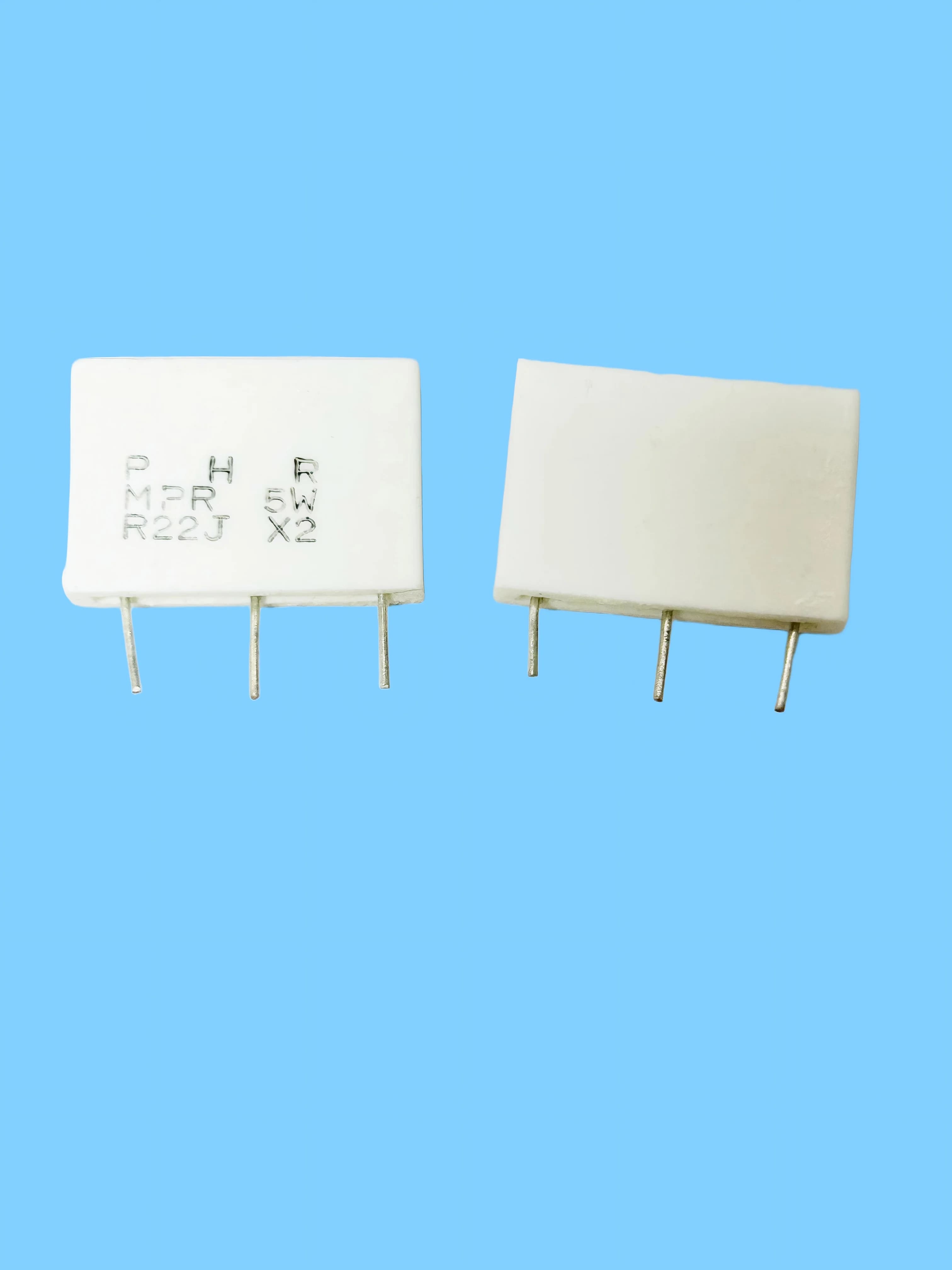 2Pcs P H R MPR 5W 0.18R 0.22R 0.33R 0.47R Twin Non-inductive Tripod Cement Resistor