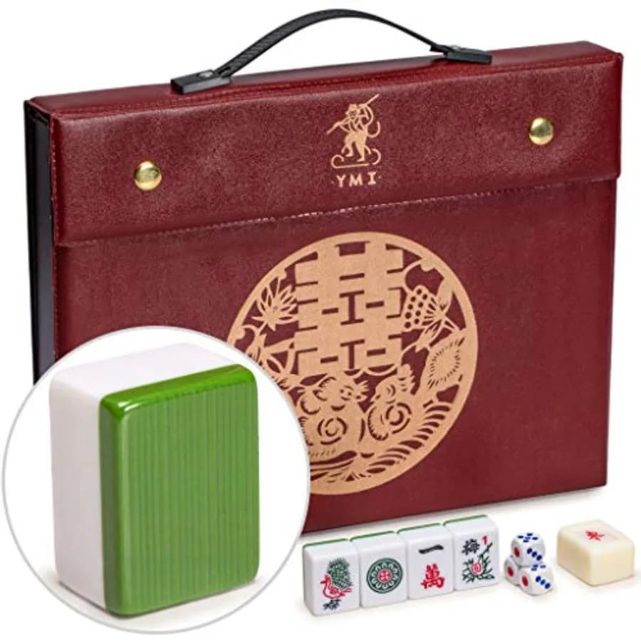 Chinese Mahjong Set Rouge Heritage 146 Medium Tiles, Professional Set for Chinese-Style Play