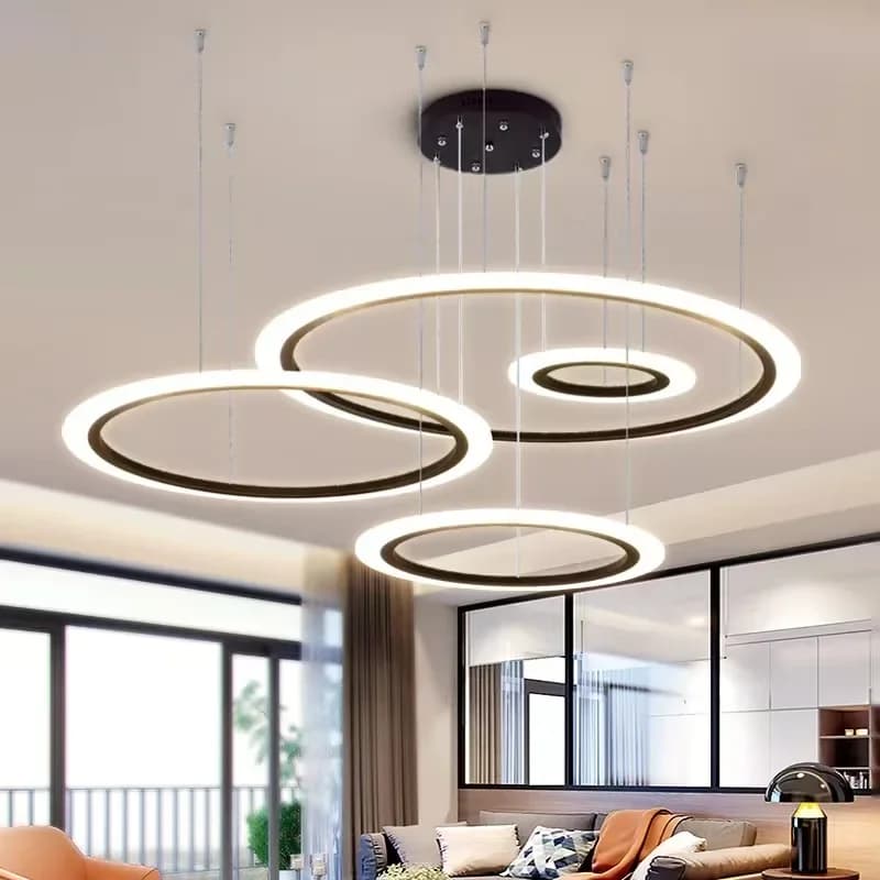Lampadari moderni per soggiorno Lampada Ristorante Anello Lustro Illuminazione per interni a LED minimalista contemporanea Arredamento camera da letto per la casa