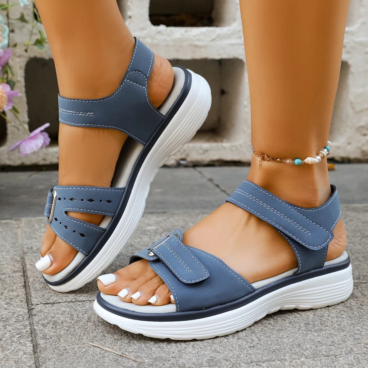 2026 New Women Sandals Fashion Peep Toe Platform Sandals Wedge Comfortable Non-slip Shoes Plus Size Lightweight Shoes for Women