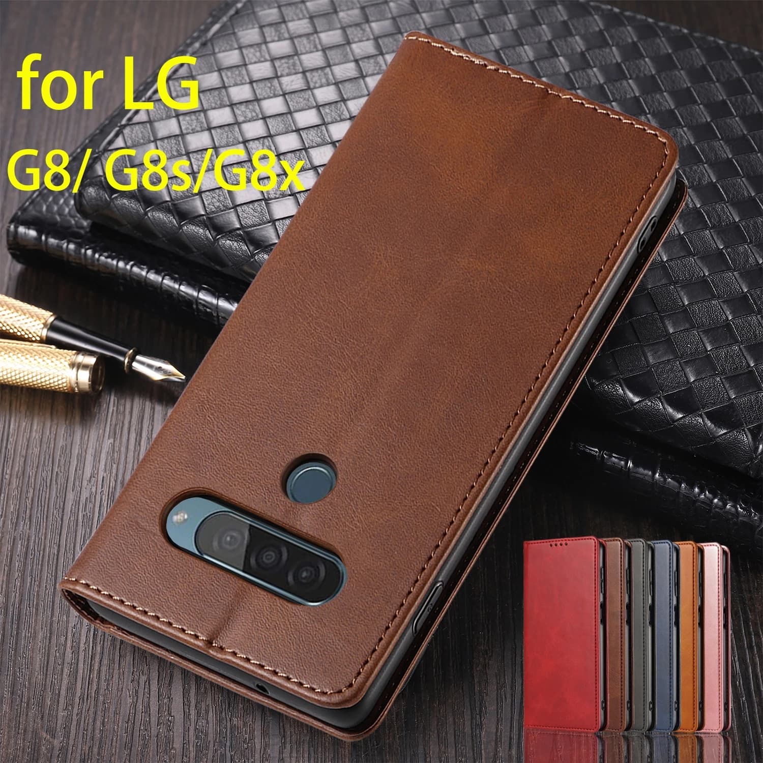 Custodia in pelle per LG G8 G8s G8x ThinQ, a libro, con porta carte, fondina, chiusura magnetica, cover a portafoglio, Capa Fundas Coque