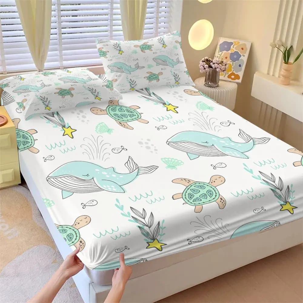 Gothic Rose Skull Digital Print Bedding Set 3Pcs Fitted Sheet Set Bed Sheets Set Soft Breathable Bedding for Bedroom Guest Room