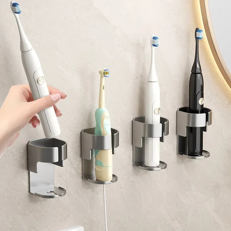 Bathroom Electric Toothbrush Holder Without Punching Wall-mounted Toothbrush And Toothpaste Storage Rack