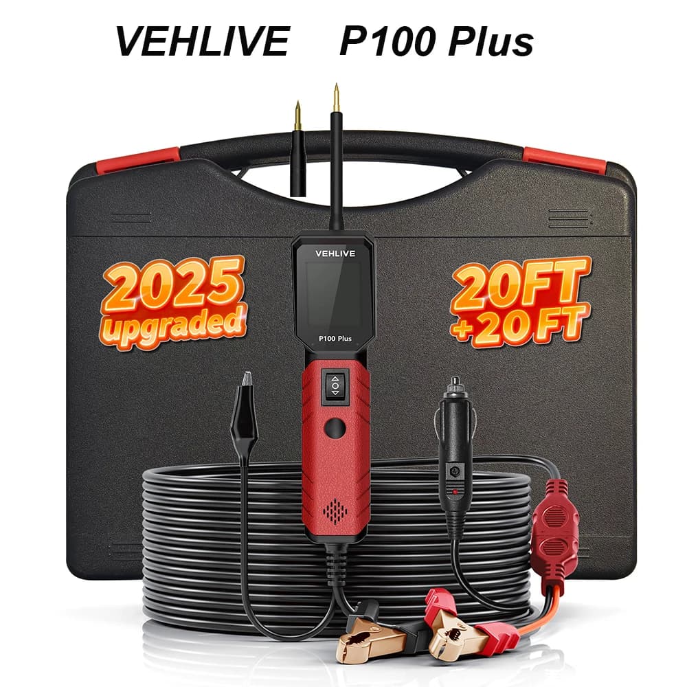 P100 Plus Power Probe Automobile Kit Continuity Tester Probe for Professional Auto Circuit with Power Injection 12V 24V Electrical Probe Instruments for MOT Test and Auto Repair
