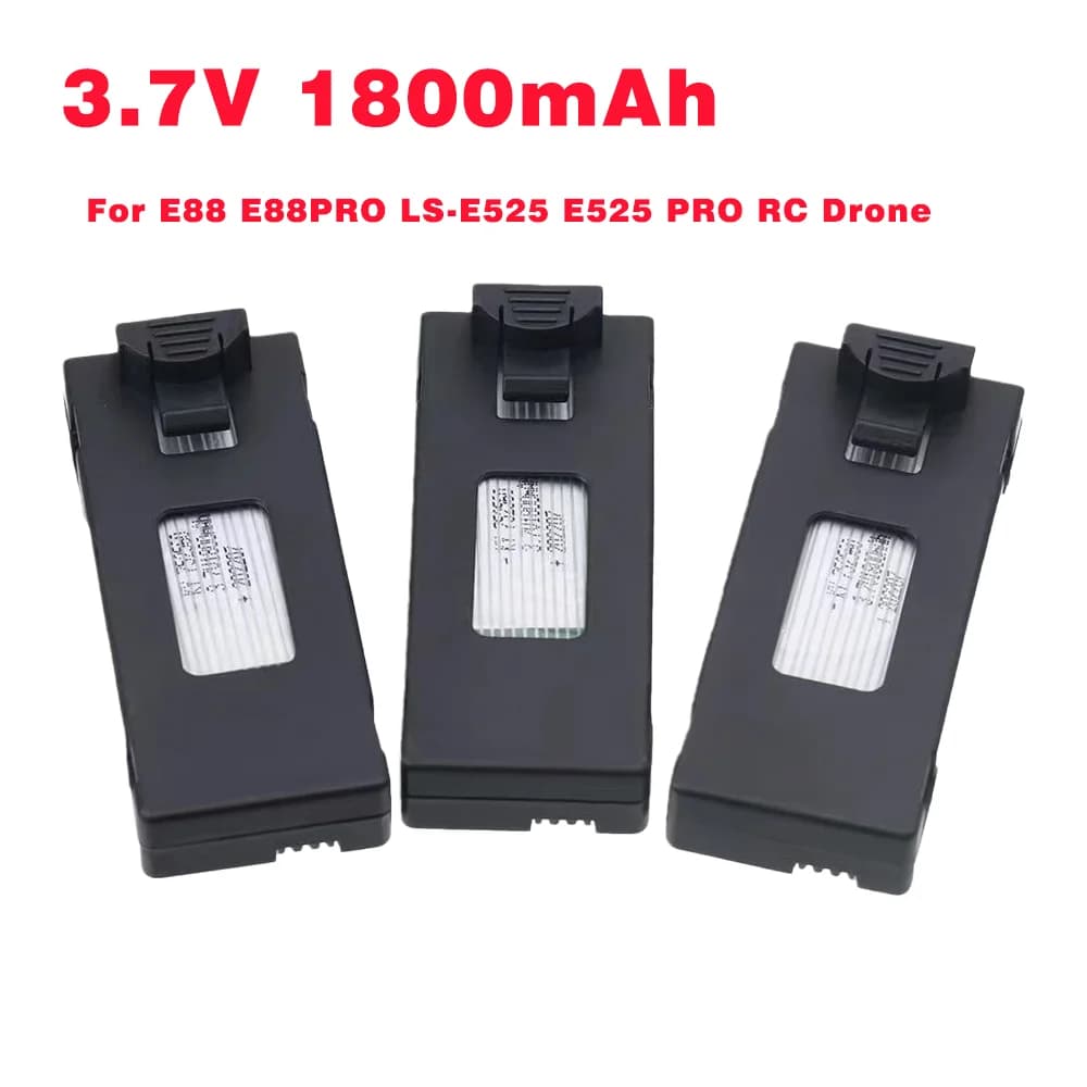 Batteria per Drone RC 3.7V 1800mAh, Accessorio per E88 E88PRO Ls-E525 E525 PRO Mini UAV, Parte Speciale RC, 1/2/3/4/5/6 Pezzi