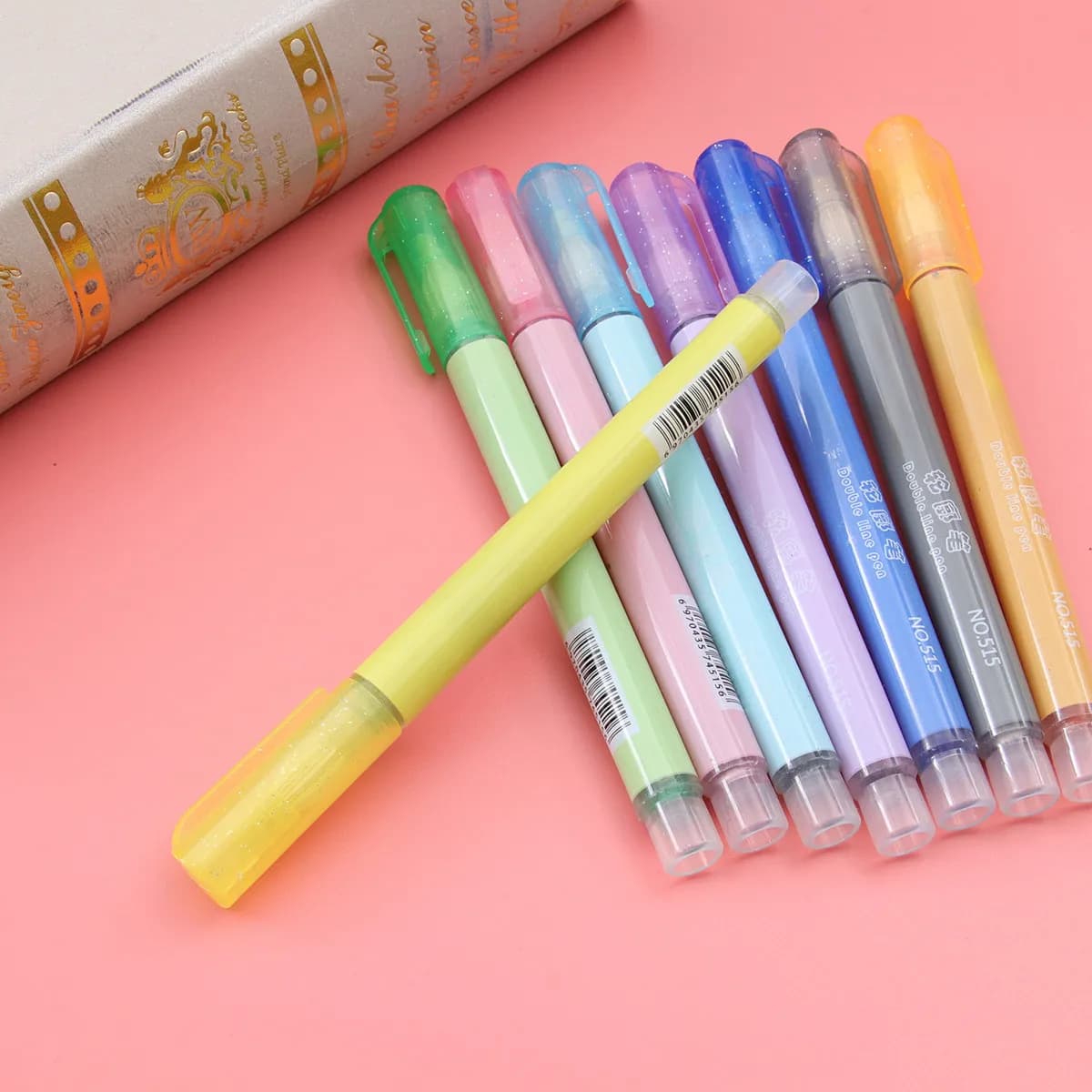 8 penne fluorescenti, evidenziatori dai colori vivaci, scrittura fluida, per progetti fai da te, biglietti d'auguri, progetti scolastici, scrittura.