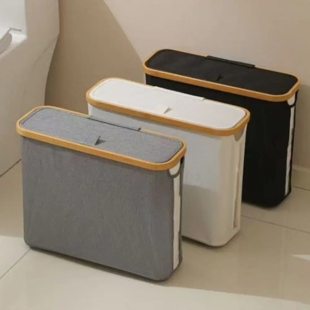 Large Capacity Toilet Paper Storage Basket Folding Oxford Cloth Large Paper Holder with Handle Waterproof Visible Tissue Holder