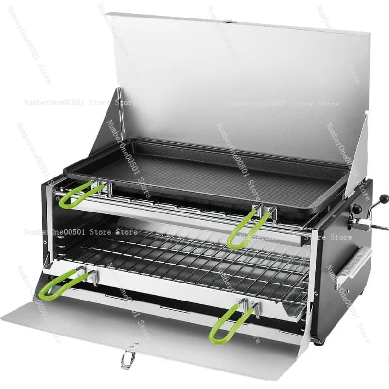 Fornello a Gas Pieghevole da Esterno BRS-16, Griglia BBQ Portatile Rimovibile in Acciaio Inossidabile