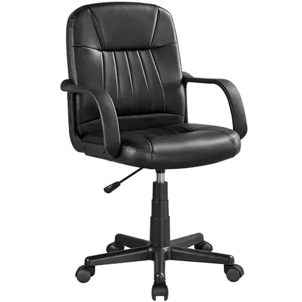 Sedia da ufficio da gioco Sedia da ufficio girevole regolabile in ecopelle Poltrona da computer nera Scrivania Sedia ergonomica da giocatore