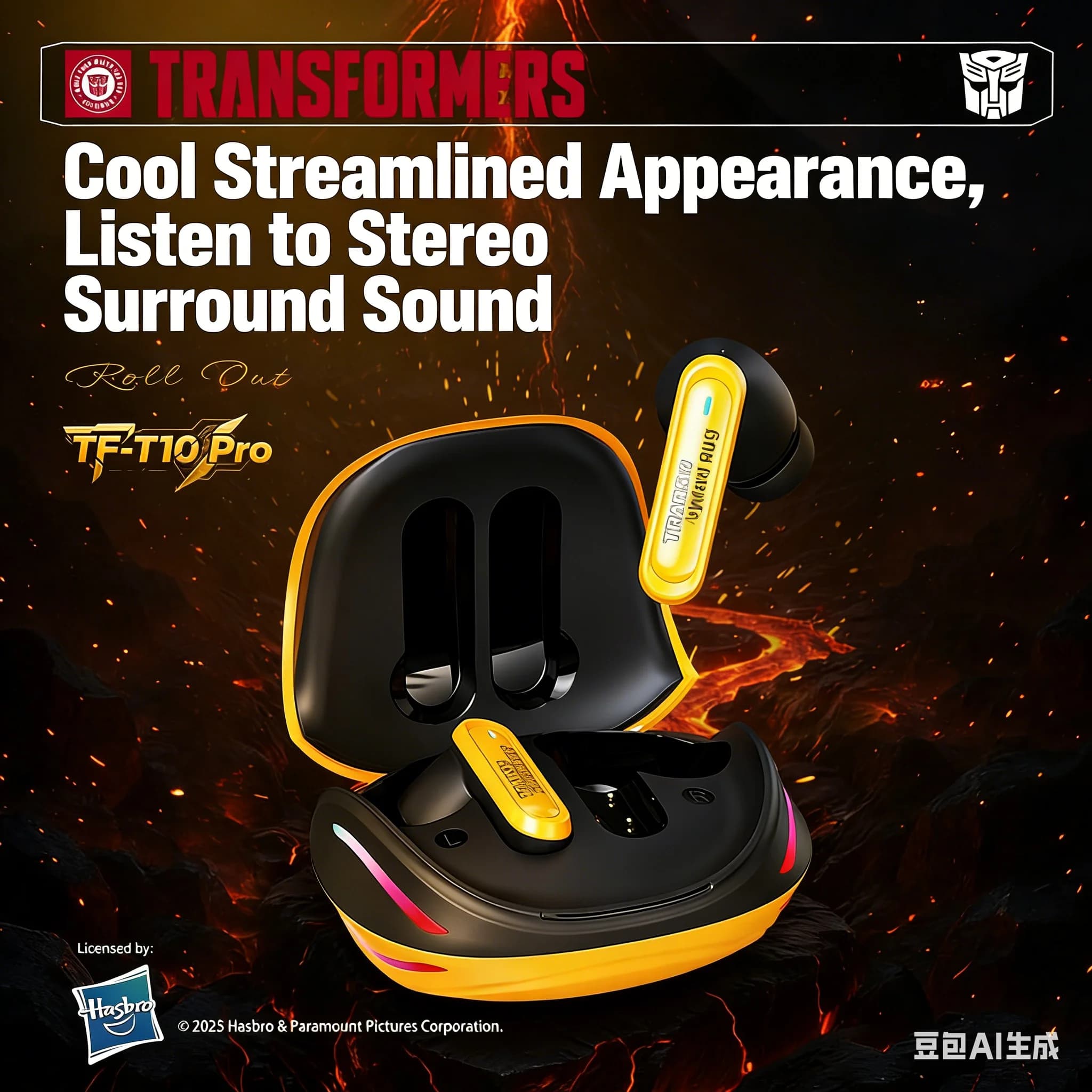 New Transformers TF-T10 Bluetooth 6.0 Gaming Headset Surround Stereo HD Call Long Battery Life