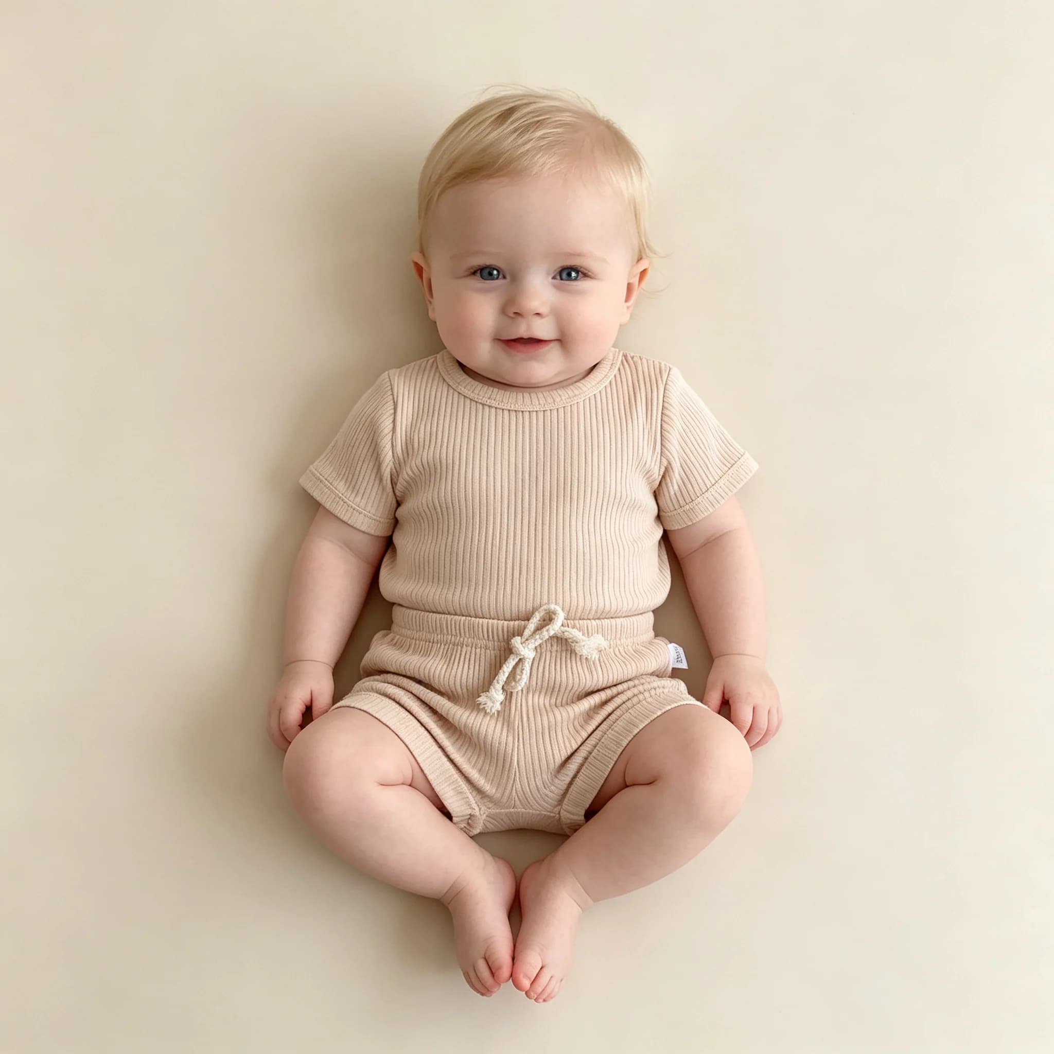 Baby Clothes Set Boys Simplicity Stripe Round Neck T-shirt + Striped Shorts breathable casual girl short sleeved