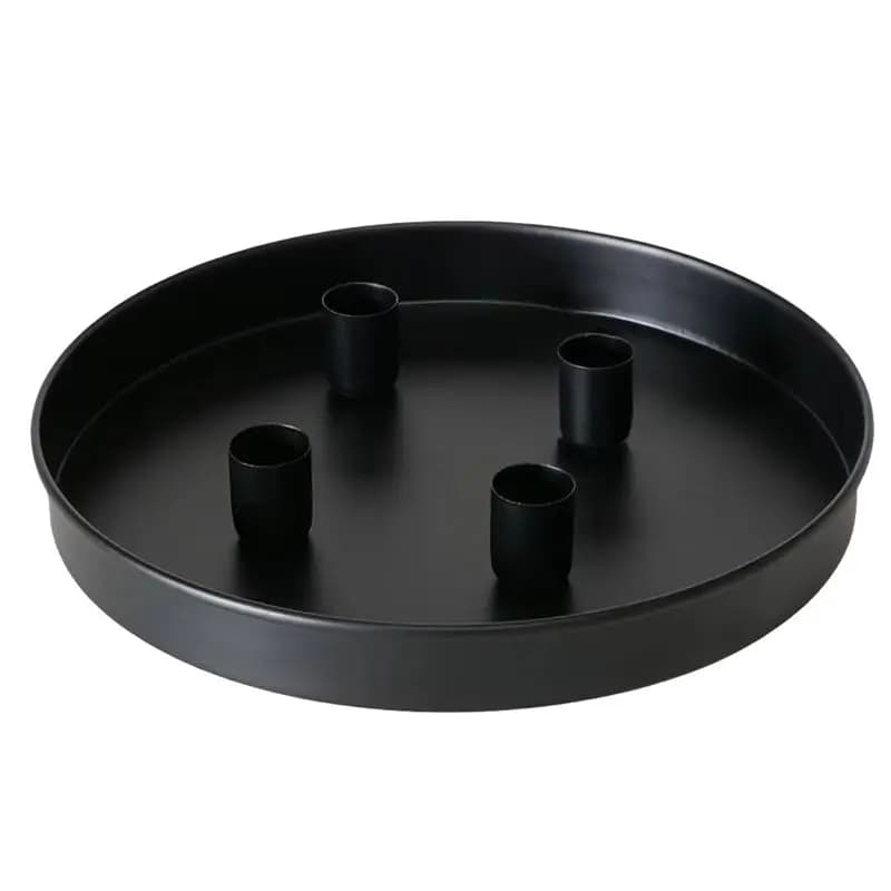 J1UL1N Round Tray With 4 Magnetic Candle Stand Movable Candle Holder Decorative Candlestick Holder For Home Desktop Decor