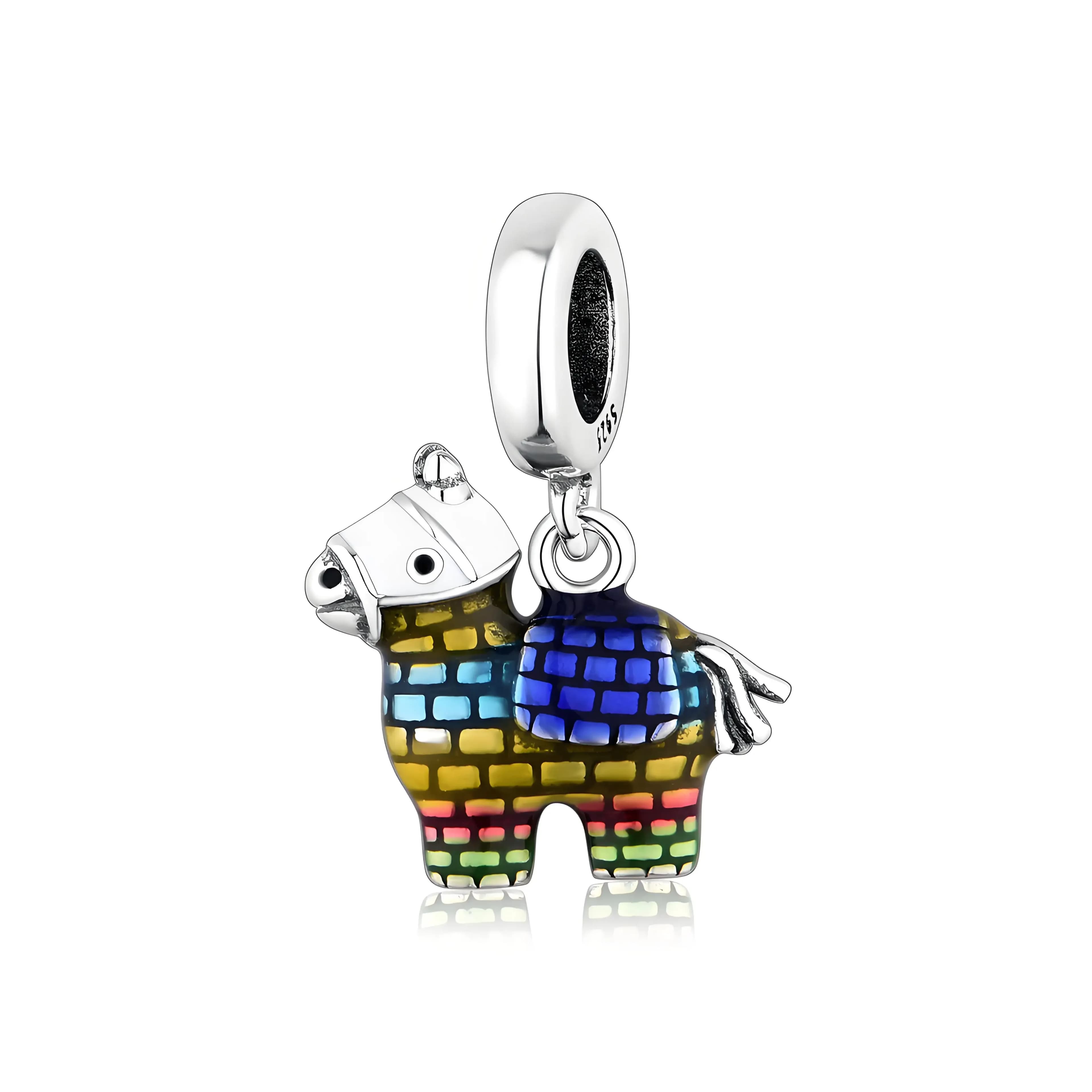FC Jewelry Fit Original Pan Charm Bracelet 925 Silver Mexico Traditional Donkey Pinata Bead For Making Women Navidad Berloque