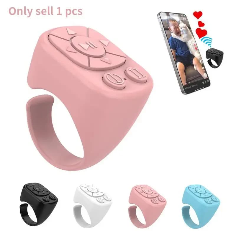 Telecomando ad Anello Bluetooth Wireless, Ricaricabile, per Cambio Pagina e Scatto Fotografico per Video Brevi