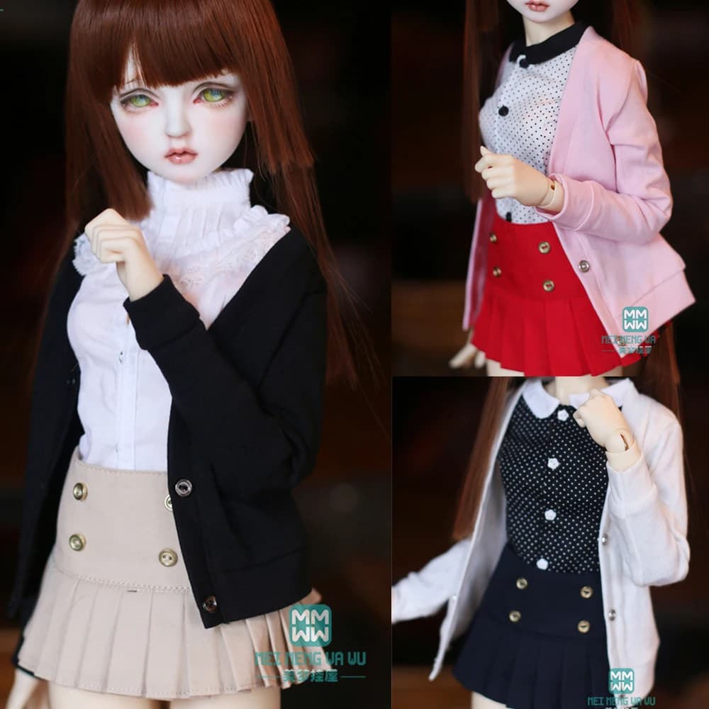 Vestiti per bambole BJD misura 27 cm-60 cm 1/3 1/4 1/6 BJD bambola moda t-shirt cardigan pizzo fascia biancheria intima ragazza regalo accessori