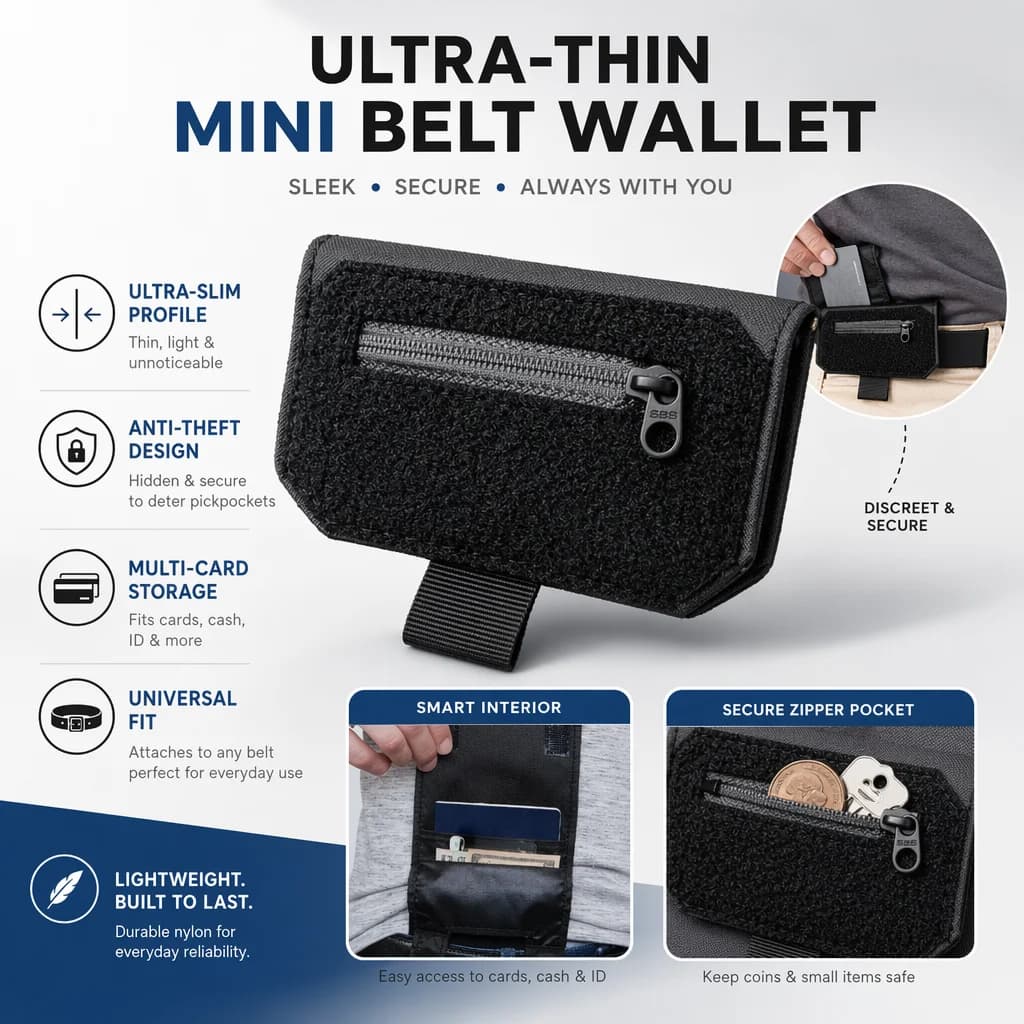 Ultra Slim Mini Belt Wallet Portable Invisible RFID Blocking Elastic Multi Card Slot Holder Sports Travel Men Women Wallet