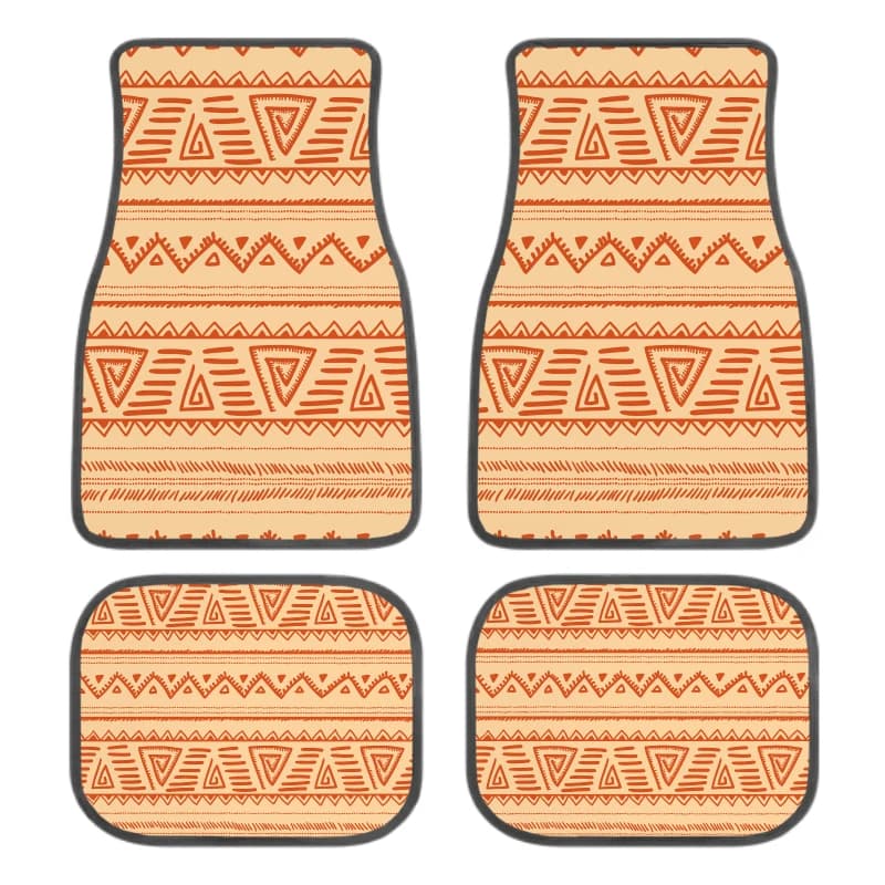 4pcs Car Floor Mats Tribal Pattern Car Floor Mats Non-slip Bottom All Weather Protection Car Carpets Fit For Cars Truck Van And