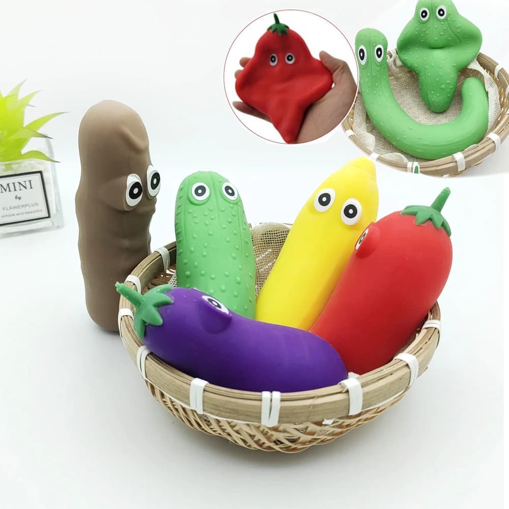Squishy Verdura Spremibili Giocattoli Bundle Elastico Cetriolo Giocattoli Sensoriali Alleviare Lo Stress Sabbia Riempito Giocattolo Antistress Regali Per I Bambini