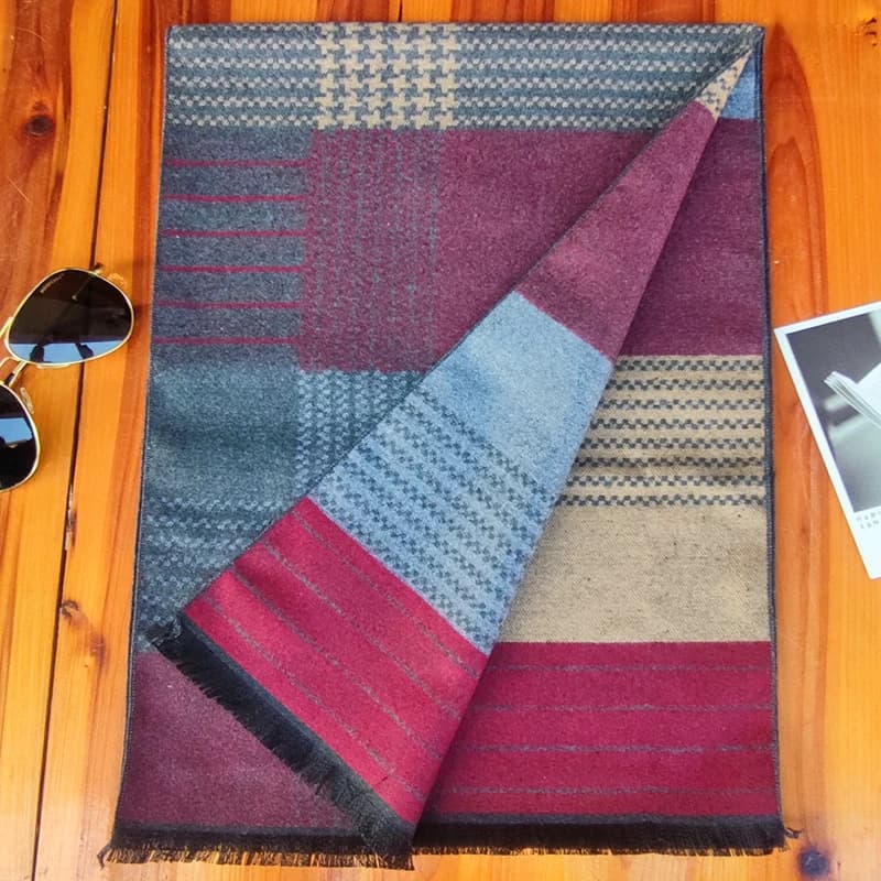 Inverno caldo sciarpa uomo Designer Plaid scialli in Cashmere marchio di lusso Casual nappa Wrap uomo affari Tartan sciarpe Pashmina