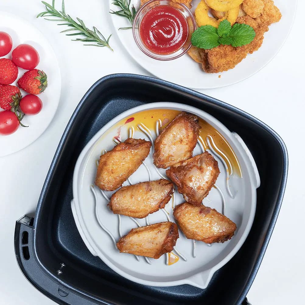 Tappetino in silicone antiaderente riutilizzabile per friggitrice ad aria, accessori da cucina, teglia da forno in silicone per friggitrice ad aria