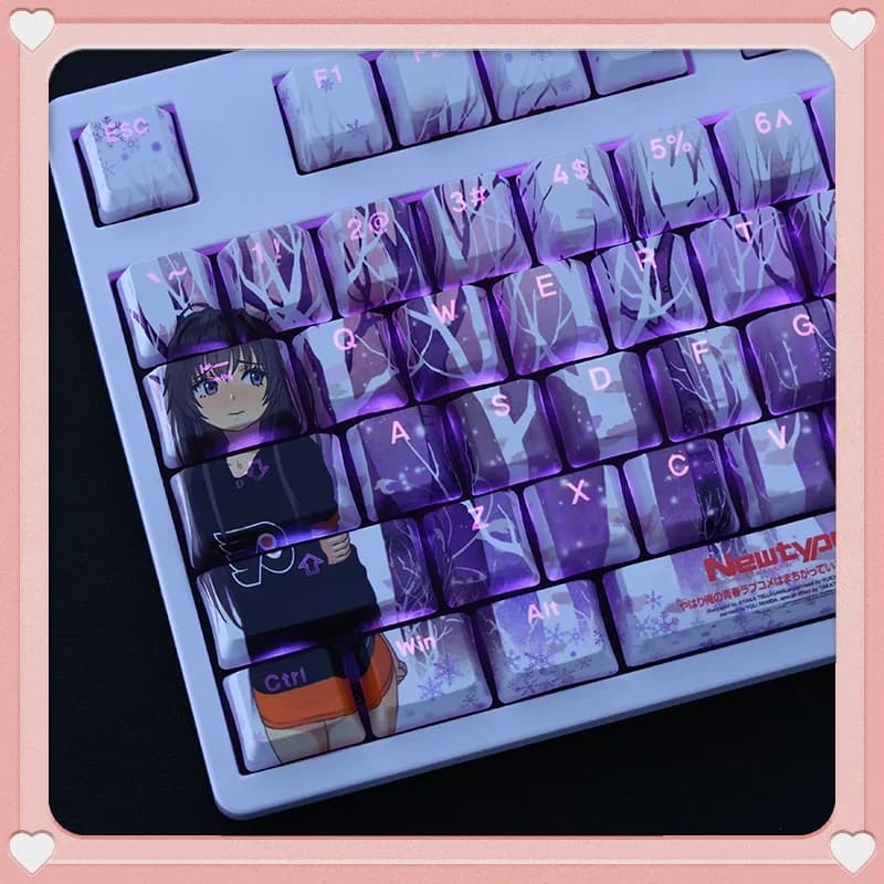 108 Keys/Set Yukinoshita Yukino OEM Profile Anime PBT Dye Sublimation Backlit Keycaps For Mechanical Keyboard MX Switch