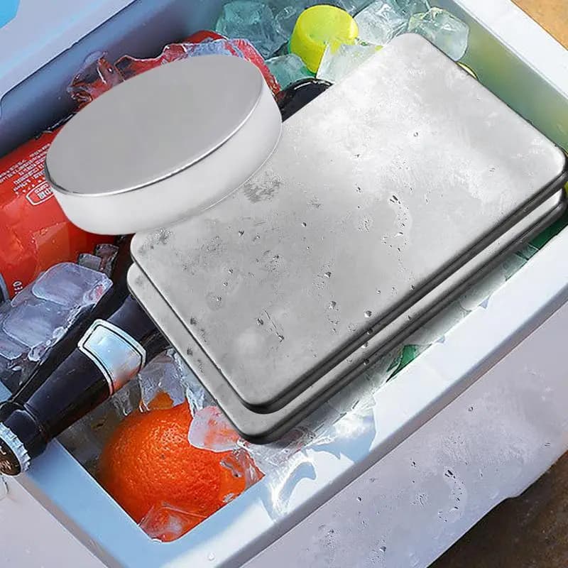 Impacco di ghiaccio in acciaio inossidabile Confezione per congelatore in acciaio inossidabile Accessori di raffreddamento riutilizzabili per borse da pranzo da campeggio, escursionismo, pesca, picnic