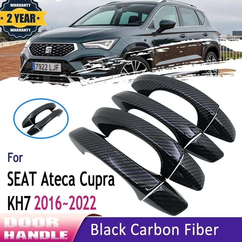 Door Handle Covers for SEAT Ateca 2022 Cupra accessories KH7 2016 2017 2018 2019 2020 2021 carbon fiber outdoor car accessories