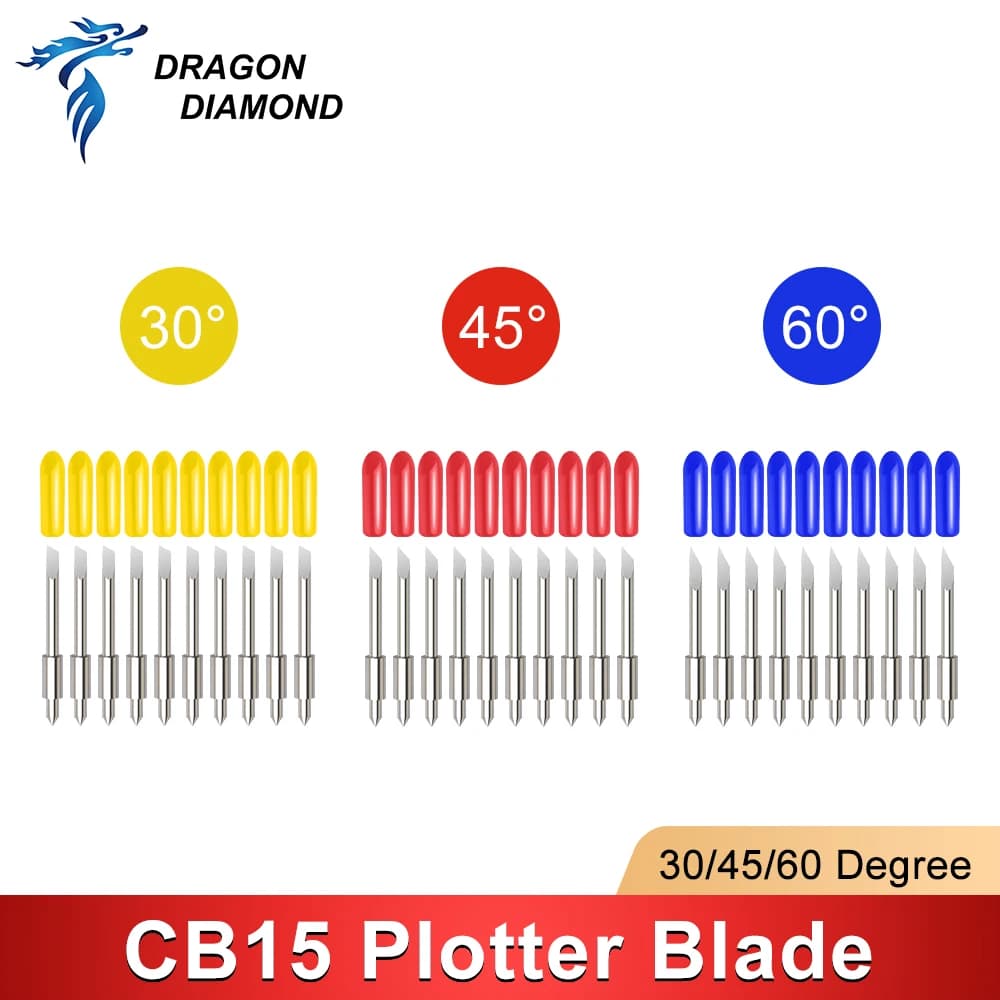 DRAGON DIAMOND 5 PZ 30/45/60 Gradi Per Lame da Taglio Graphtec CB15 Plotter in Vinile