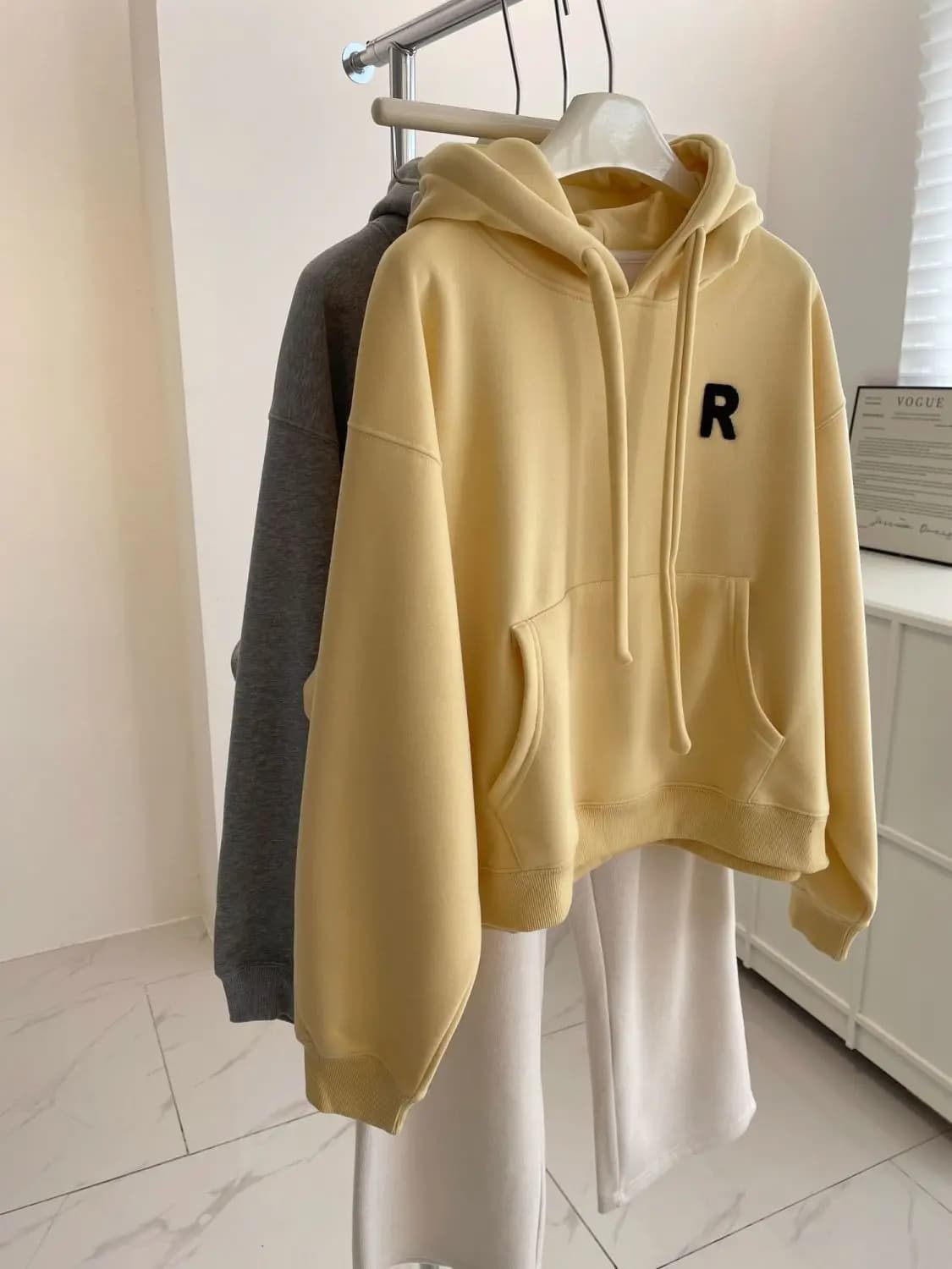 Korean Style Fleece Lined Hoodie Women's Versatile Slimming Thick Casual Hat Shirt Commute Loose Fit Long Sleeve