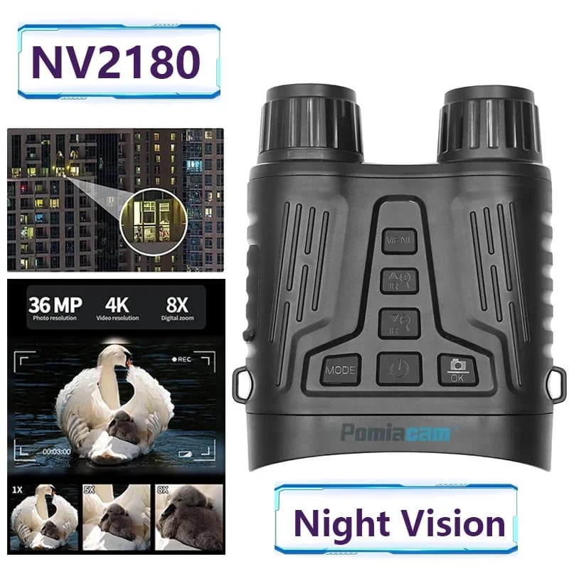 Binocolo 4K Visione notturna Schermo TFT da 3,2 pollici Registrazione video HD 1080P Zoom digitale 8X A infrarossi per caccia Campeggio NV2180