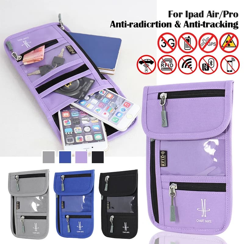 Custodia da viaggio Portafoglio da collo Blocco RFID Porta passaporto familiare Custodia organizer Multi-tasche Custodia per documenti per passaporto Porta carte di credito