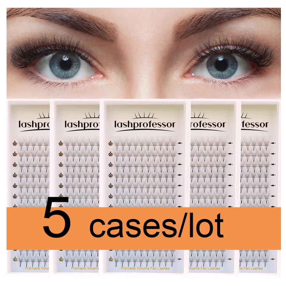 Lashprofessor Premade Volume Fans 5 casi/lotto stelo affilato stretto sottile estensione ciglia individuale russo Base a punta ciglia Cilia
