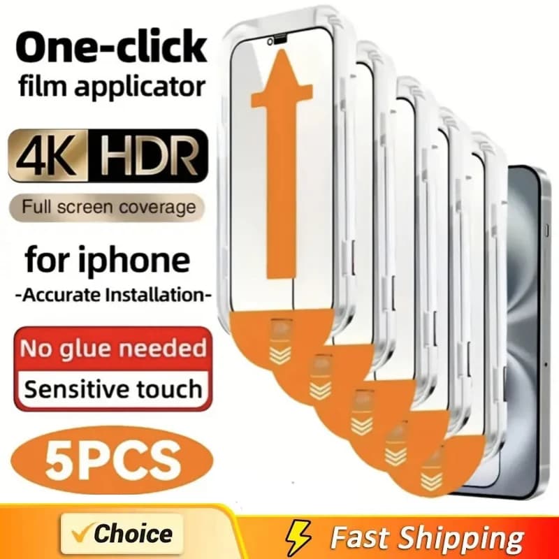Rivestimento oleorepellente Senza polvere Protezione schermo di facile installazione per iPhone 14 11 13 12 15 16 Pro Max Mini XS XR 15 16 Plus Vetro