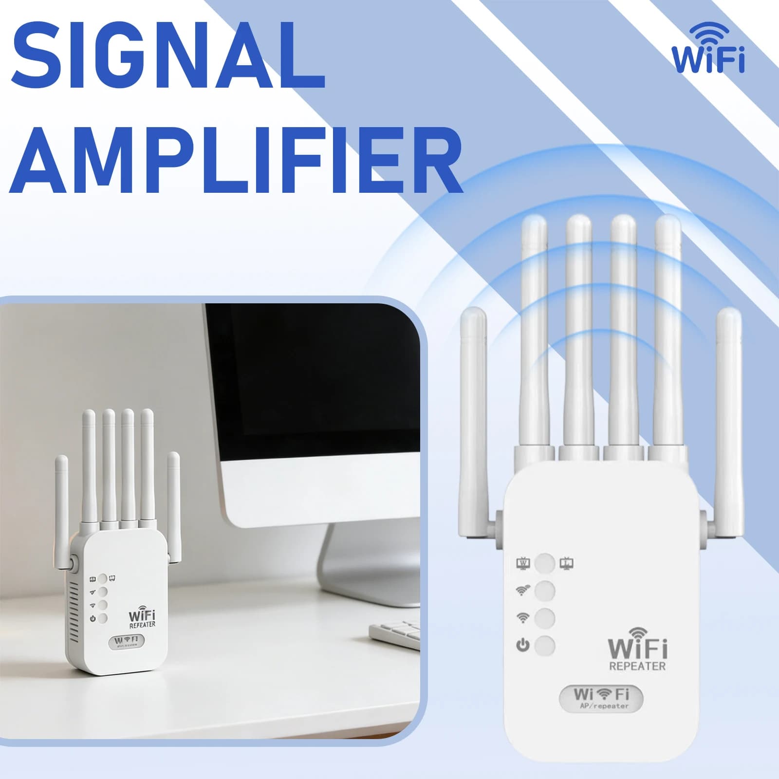 Amplificatore di Segnale WIFI 2026, 1200M, Sei Antenne, Standard USA, Penetra le Pareti, Ripetitore di Rete Wireless 300M