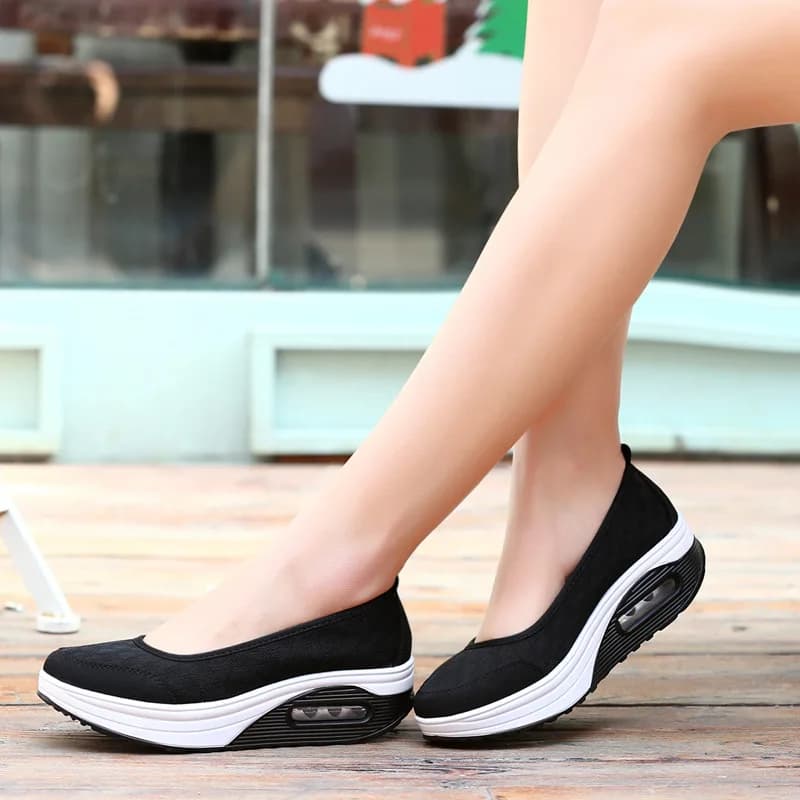 Scarpe da ginnastica con fondo spesso da donna Scarpe da ufficio casual Scarpe da lavoro con fondo spesso con tacco inclinato