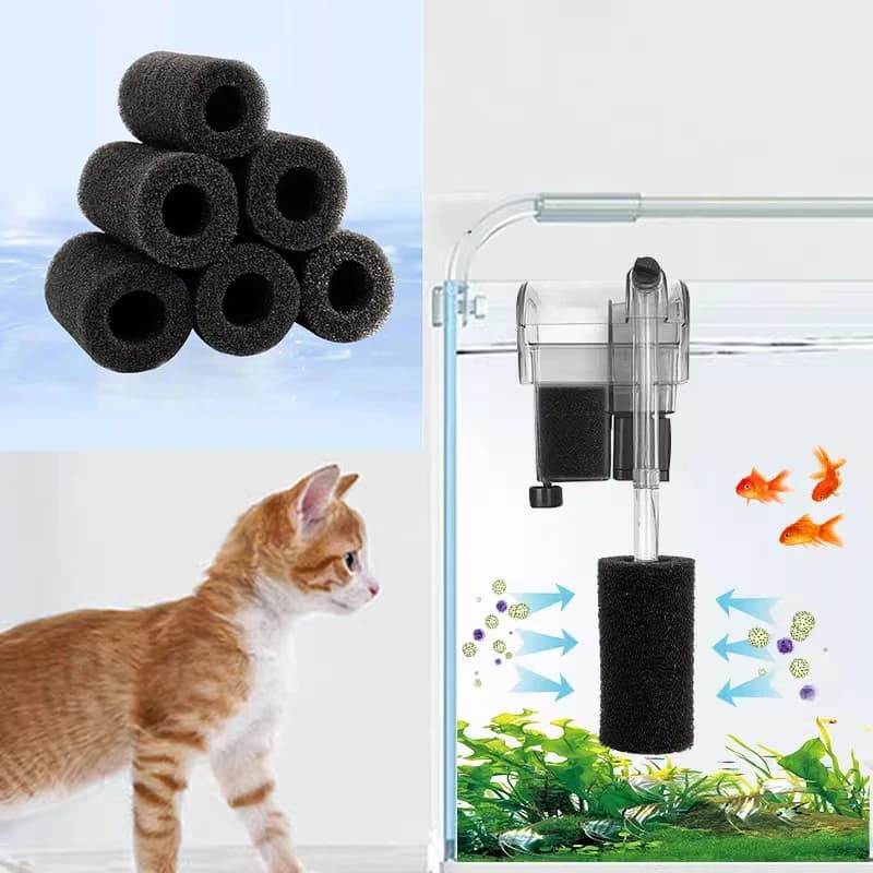 Filtro a barilotto per acquario, spugna pre-filtro per acquario, filtro in schiuma per ingresso acquario, per prevenire l'aspirazione di pesci e gamberetti piccoli