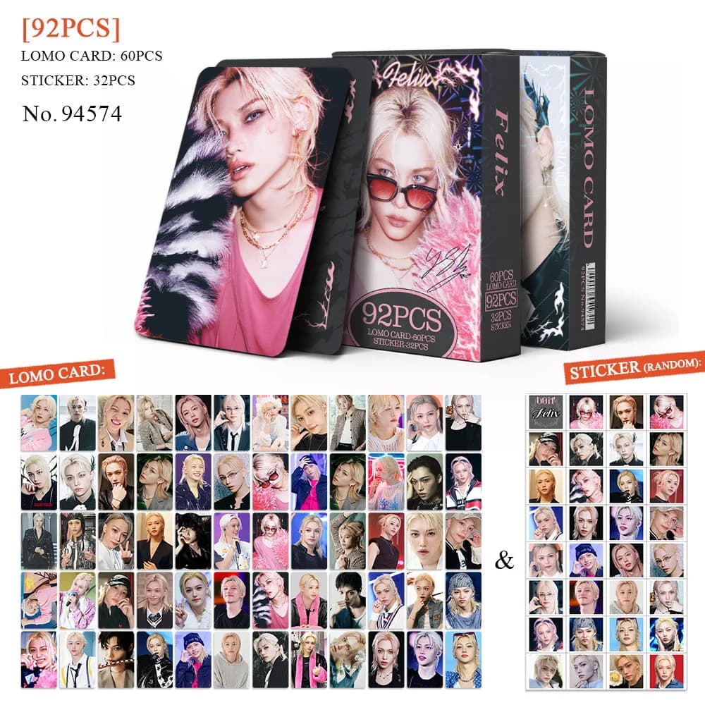 SKZOO Carte STRAYKIDS LOMO personalizzabili 92 pezzi Felix HAN LeeKnow Nuovo album Versione Idol Photocards Fans Souvenir