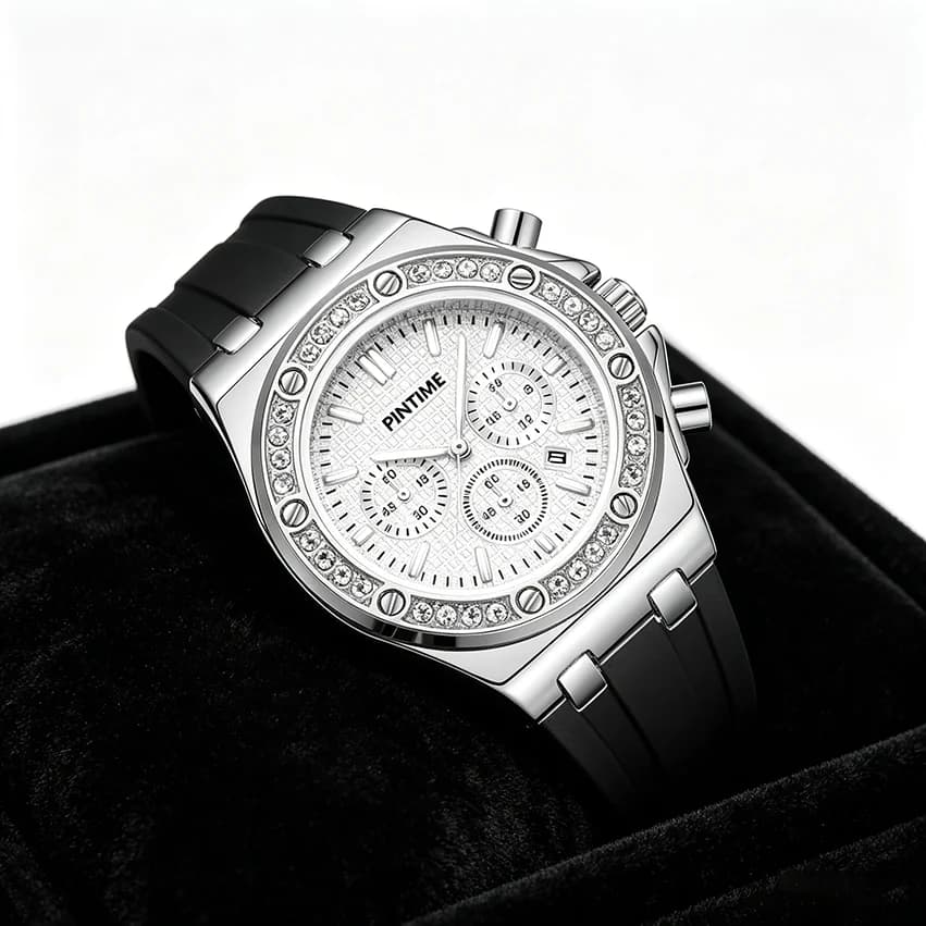New Women Watch Diamond Bezel Luxury Quartz Watch Black Silicone Sport Ladies Watch Reloj Mujer Relogio Feminino