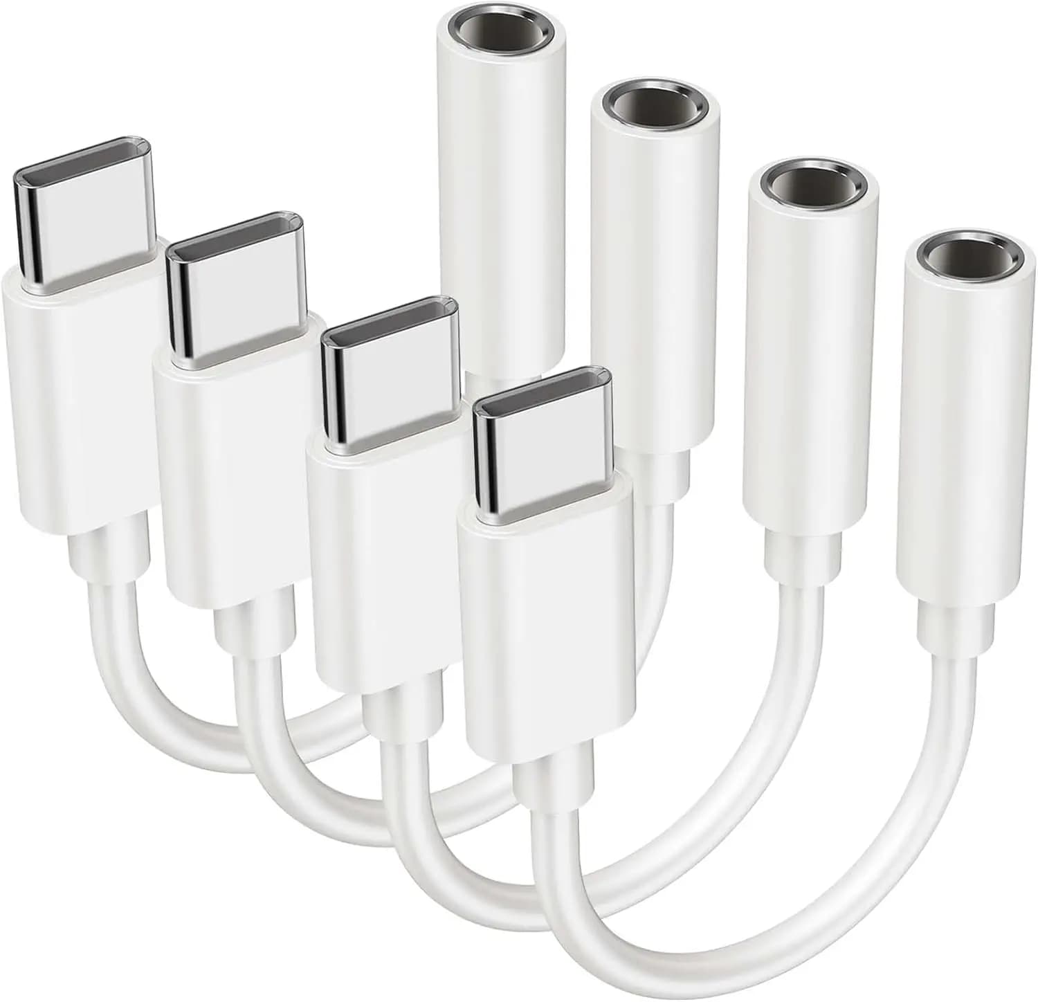 Adattatore per cuffie da USB-C a 3,5 mm da 4 pezzi, cavo dongle audio ausiliario, compatibile con Samsung S20/S20+/S20 Ultra, Pixel 4/4XL e altro