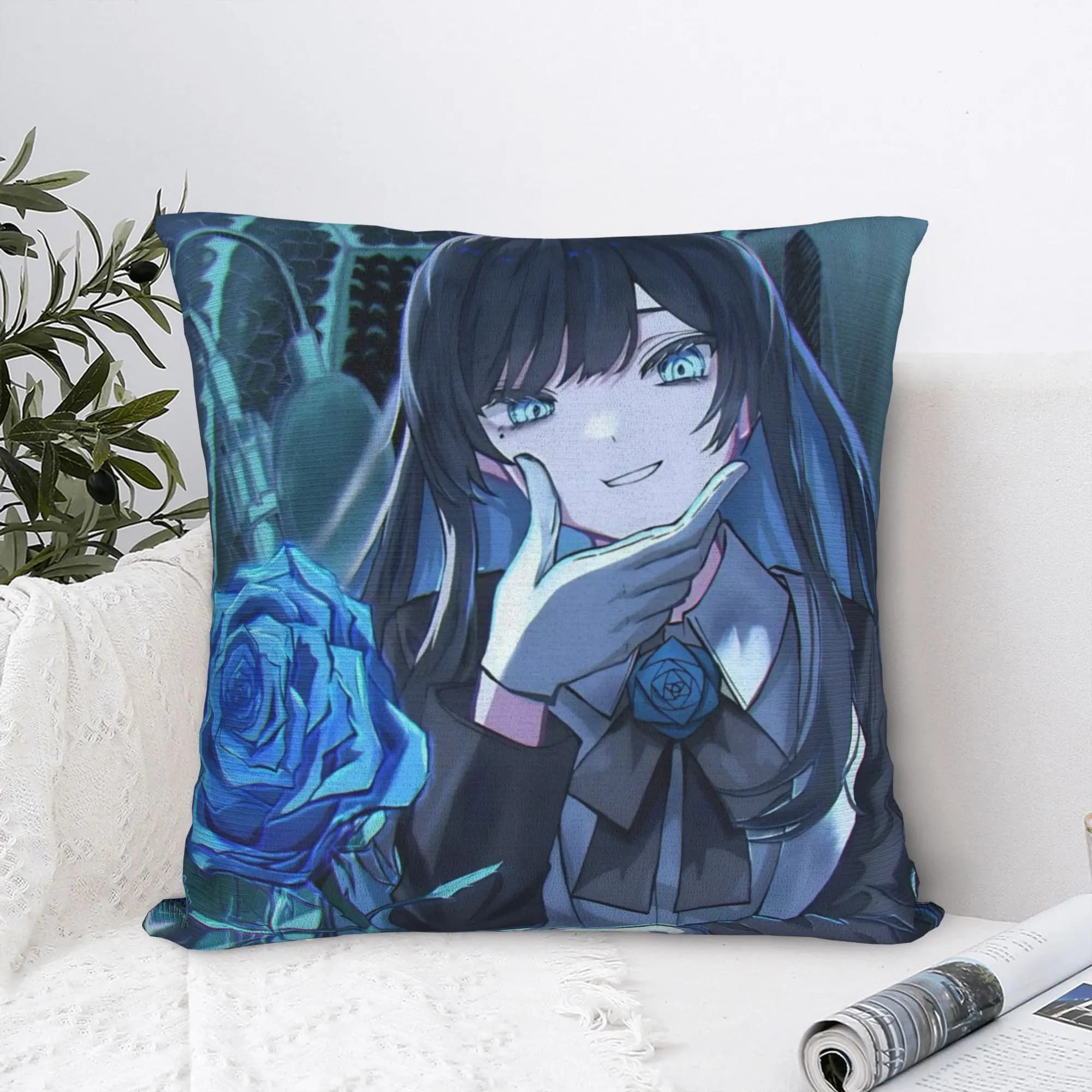 Jpop Singer Ado Square Pillow Cases Cushion Cover Funny Zipper Decor Pillowcase for Sofa 45*45cm