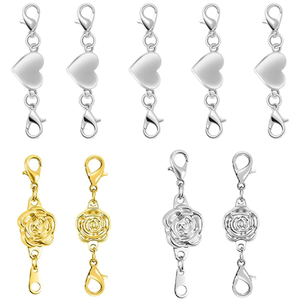 Magnetic Necklace Clasps and Closures, Magnetic Clasp Converter for Jewelry Making Supplies,Chain Extender Connector for Necklace Bracelet