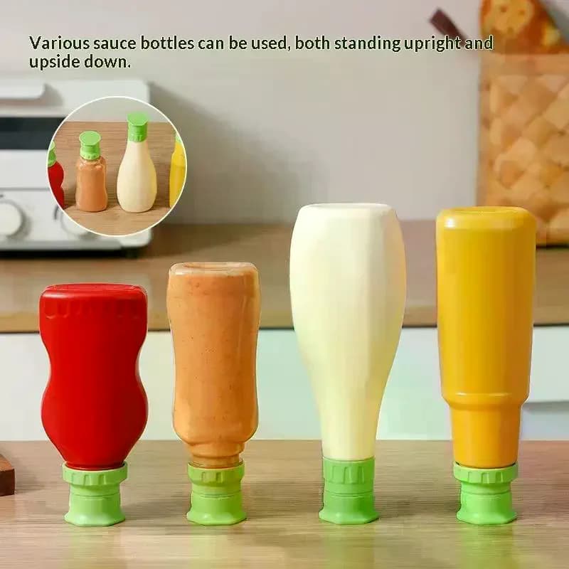 4 pz Food Grade PP Salata Medicazione Dispenser Set Salsa Spremere Bottiglie Coperchi Per Salsa Sciroppo Marmellata Ketchup Gadget Da Cucina