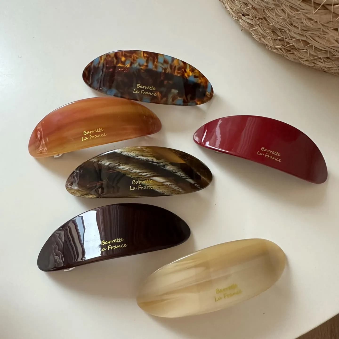 Oval Acetate Spring Clip Korean Style for Half Up Low Ponytail Elegant Premium for Thin Hair Lightweight Eco Friendly