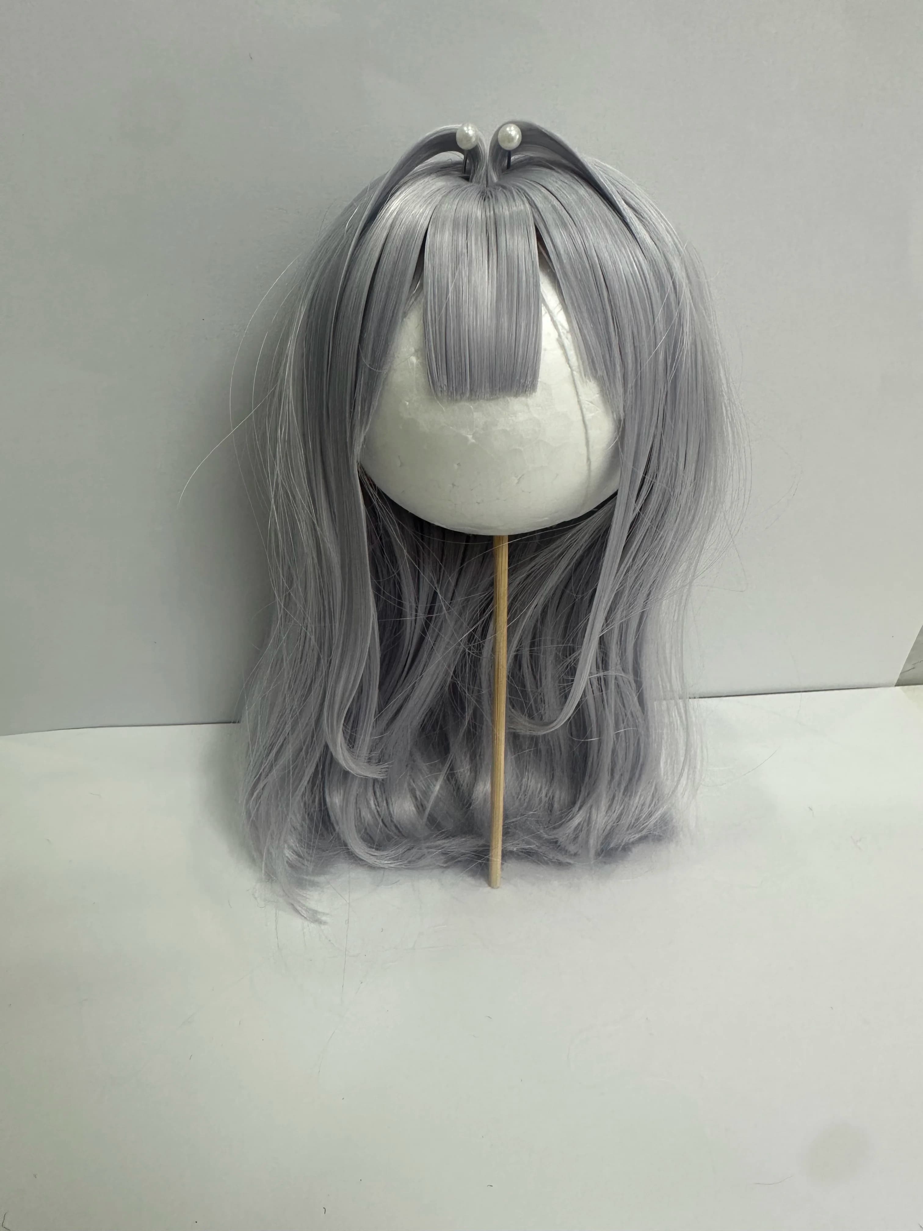 D09-P327 bambini giocattolo fatto a mano 1/6 1/4 1/3 MSD MDD bjd parrucca marrone blu capelli lisci di media lunghezza 1 pz